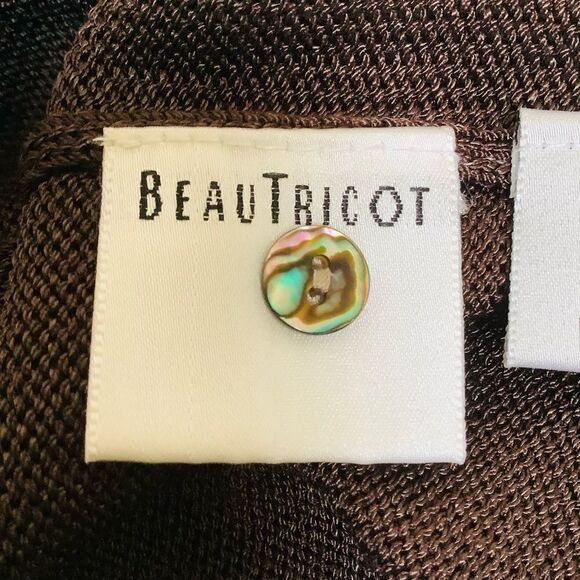 BEAUTRICOT HAND LOOMED BUTTON FRONT CARDIGAN SWEATER. CHOCOLATE BROWN SMALL EUC - Picture 6 of 7